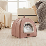 goobingoo Foldable Cat Cave Bed - 2-in-1 Covered Cat House Tent for Indoor Cats