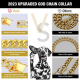 Gold Cuban Link Dog Collar Diamond Luxury Pet Necklace