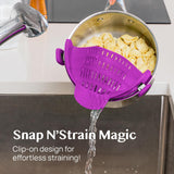 Clip-On Silicone Pot Strainer Heat Resistant Space Saving Kitchen Tool