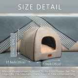 goobingoo Foldable Cat Cave Bed - 2-in-1 Covered Cat House Tent for Indoor Cats