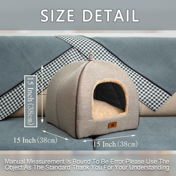 goobingoo Foldable Cat Cave Bed - 2-in-1 Covered Cat House Tent for Indoor Cats