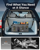 Foldable Car Trunk Organizer SUV Storage Box 2 Compartment Heavy Duty