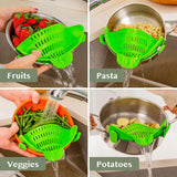 Clip-On Silicone Pot Strainer Heat Resistant Space Saving Kitchen Tool