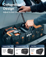 Foldable Car Trunk Organizer SUV Storage Box 2 Compartment Heavy Duty