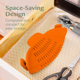 Clip-On Silicone Pot Strainer Heat Resistant Space Saving Kitchen Tool