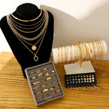 68PCS Gold Jewelry Set for Women Necklaces Bracelets Rings Earrings Bundle