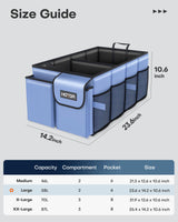 Foldable Car Trunk Organizer SUV Storage Box 2 Compartment Heavy Duty