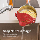 Clip-On Silicone Pot Strainer Heat Resistant Space Saving Kitchen Tool
