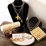 68PCS Gold Jewelry Set for Women Necklaces Bracelets Rings Earrings Bundle