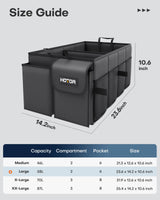 Foldable Car Trunk Organizer SUV Storage Box 2 Compartment Heavy Duty