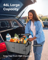 Foldable Car Trunk Organizer SUV Storage Box 2 Compartment Heavy Duty