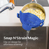 Clip-On Silicone Pot Strainer Heat Resistant Space Saving Kitchen Tool