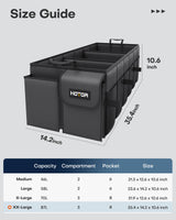 Foldable Car Trunk Organizer SUV Storage Box 2 Compartment Heavy Duty