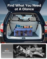 Foldable Car Trunk Organizer SUV Storage Box 2 Compartment Heavy Duty