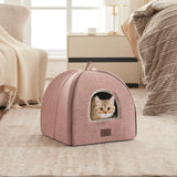goobingoo Foldable Cat Cave Bed - 2-in-1 Covered Cat House Tent for Indoor Cats