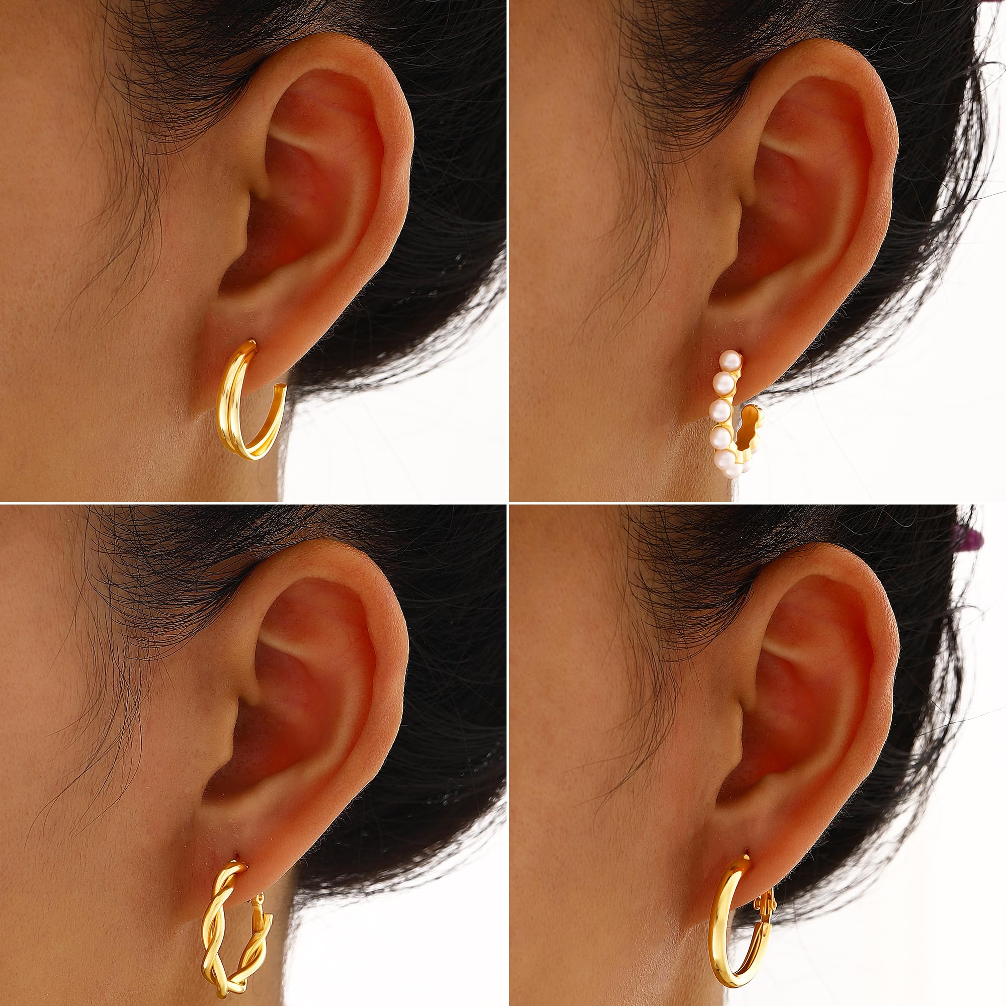 68PCS Gold Jewelry Set for Women Necklaces Bracelets Rings Earrings Bundle