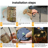 Solar Watering Can Garden Lights Waterproof Hanging Outdoor Decor