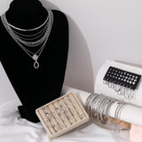 68PCS Gold Jewelry Set for Women Necklaces Bracelets Rings Earrings Bundle