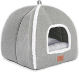 goobingoo Foldable Cat Cave Bed - 2-in-1 Covered Cat House Tent for Indoor Cats