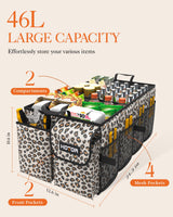 Foldable Car Trunk Organizer SUV Storage Box 2 Compartment Heavy Duty