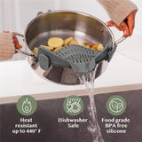 Clip-On Silicone Pot Strainer Heat Resistant Space Saving Kitchen Tool