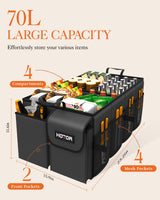 Foldable Car Trunk Organizer SUV Storage Box 2 Compartment Heavy Duty