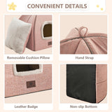 goobingoo Foldable Cat Cave Bed - 2-in-1 Covered Cat House Tent for Indoor Cats