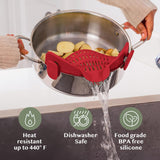 Clip-On Silicone Pot Strainer Heat Resistant Space Saving Kitchen Tool