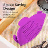 Clip-On Silicone Pot Strainer Heat Resistant Space Saving Kitchen Tool
