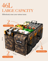 Foldable Car Trunk Organizer SUV Storage Box 2 Compartment Heavy Duty