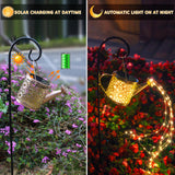 Solar Watering Can Garden Lights Waterproof Hanging Outdoor Decor
