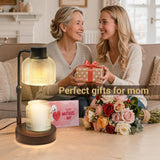 goobingoo Premium Dimmable Candle Warmer Lamp - Electric Top-Down Wax Melter with Timer & Wooden Base