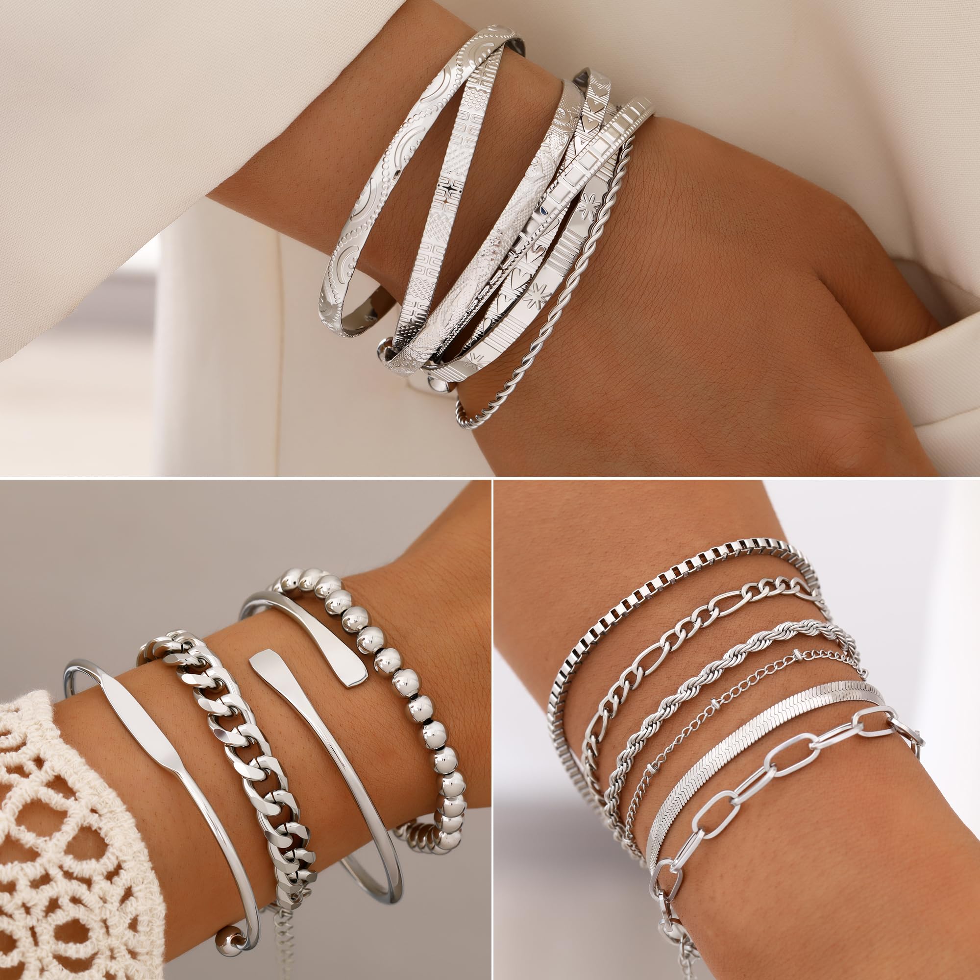 68PCS Gold Jewelry Set for Women Necklaces Bracelets Rings Earrings Bundle