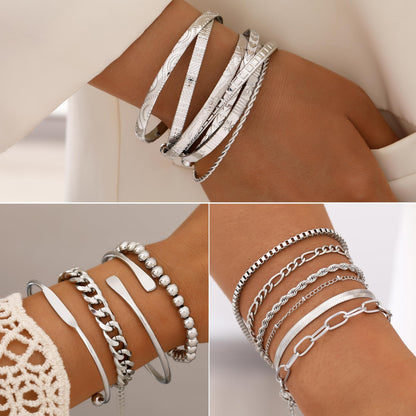 68PCS Gold Jewelry Set for Women Necklaces Bracelets Rings Earrings Bundle