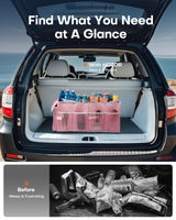 Foldable Car Trunk Organizer SUV Storage Box 2 Compartment Heavy Duty