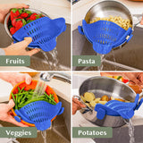 Clip-On Silicone Pot Strainer Heat Resistant Space Saving Kitchen Tool