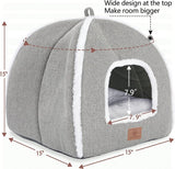 goobingoo Foldable Cat Cave Bed - 2-in-1 Covered Cat House Tent for Indoor Cats