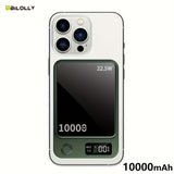 BiLOLLY Magnetic Power Bank 10000mAh / 5000mAh – Ultra-Thin 22.5W Fast Wireless Charger with LED Display