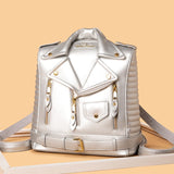Women’s Moto Jacket Style Backpack – Fashion Versatile Daypack with Zipper Closure & Lined Interior, BORA&YAFISH Brand