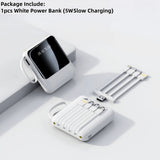 Premium 10000mAh Mini Portable Power Bank – 4-in-1 Built-In Cable, 22.5W Super Fast Charging