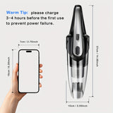 6000PA Cordless Car Vacuum Cleaner – Handheld Portable with 2000mAh Battery & 5 Accessories