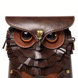 Women’s Medieval Steampunk Owl Mini Crossbody Bag – Studded Buckle Shoulder Bag for Renaissance Fairs