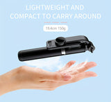40" retractable selfie stick tripod with wireless remote and 360° rotation. Stable anti-shake design ideal for travel, vlogs, live streaming, iPhone & Android.