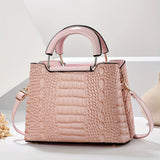 Chic crocodile pattern women’s shoulder bag with adjustable strap and zipper closure. Stylish crossbody purse perfect for casual or formal occasions.