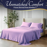 4pcs Bamboo Cooling Sheet Set – Extra Deep Pocket Breathable Bedding for Hot Sleepers (Queen & King)