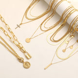 68PCS Gold Jewelry Set for Women Necklaces Bracelets Rings Earrings Bundle