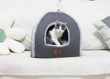 goobingoo Foldable Cat Cave Bed - 2-in-1 Covered Cat House Tent for Indoor Cats
