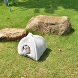 goobingoo Foldable Cat Cave Bed - 2-in-1 Covered Cat House Tent for Indoor Cats