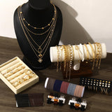 68PCS Gold Jewelry Set for Women Necklaces Bracelets Rings Earrings Bundle
