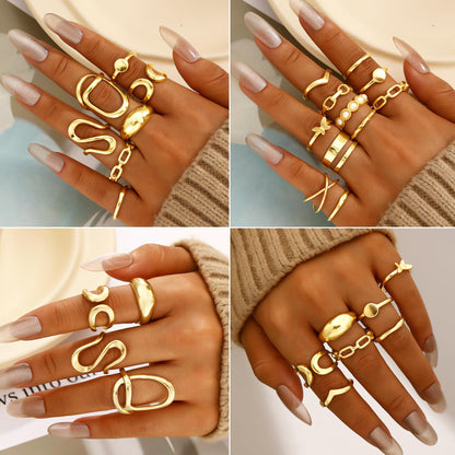 68PCS Gold Jewelry Set for Women Necklaces Bracelets Rings Earrings Bundle